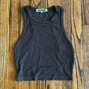 JOAH BROWN - (discontinued style) ribbed racer back cropped tank - forest green